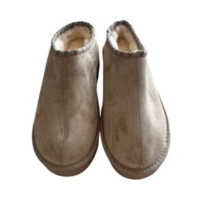 Pawz‎ by Bearpaw Tan Suede Slip-On Cozy Fur Lined Mules Size 8